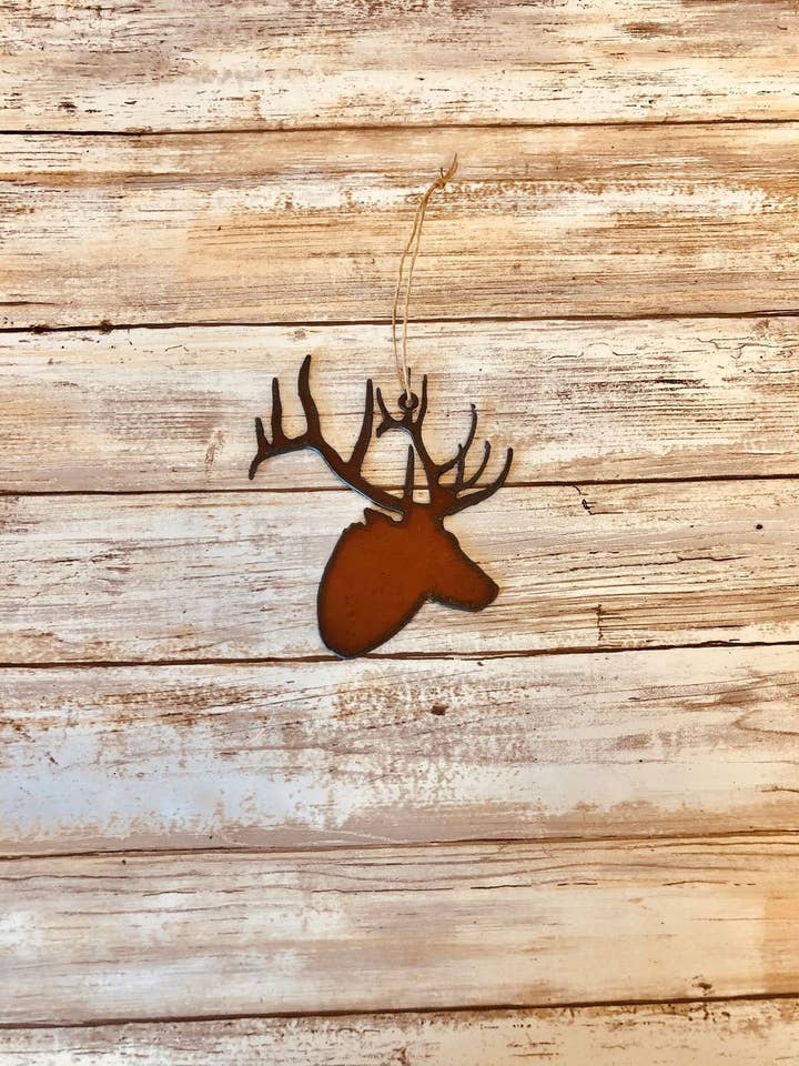 Elk Head Lodge Ornament for wholesale by Universal Ironworks USA