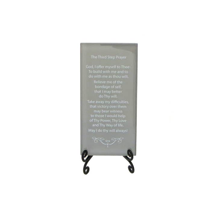 Lifeforce Glass, Inc. - Wholesale Muurplakkaat - Inspirerende glazen plaquette - Gebed in de derde stap