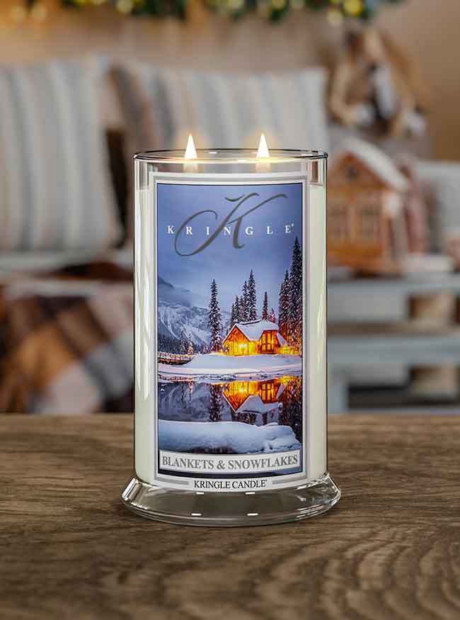 Kringle Candle Company - Wholesale Jar/Filled Candle - 22oz 2W Classic: Blankets & Snowflakes 1