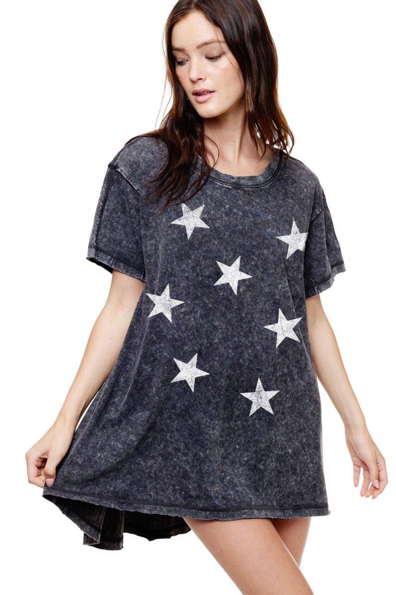 Zutter - Wholesale Tunic - Women's - Multi Stars Graphic S/S Tunic Top1