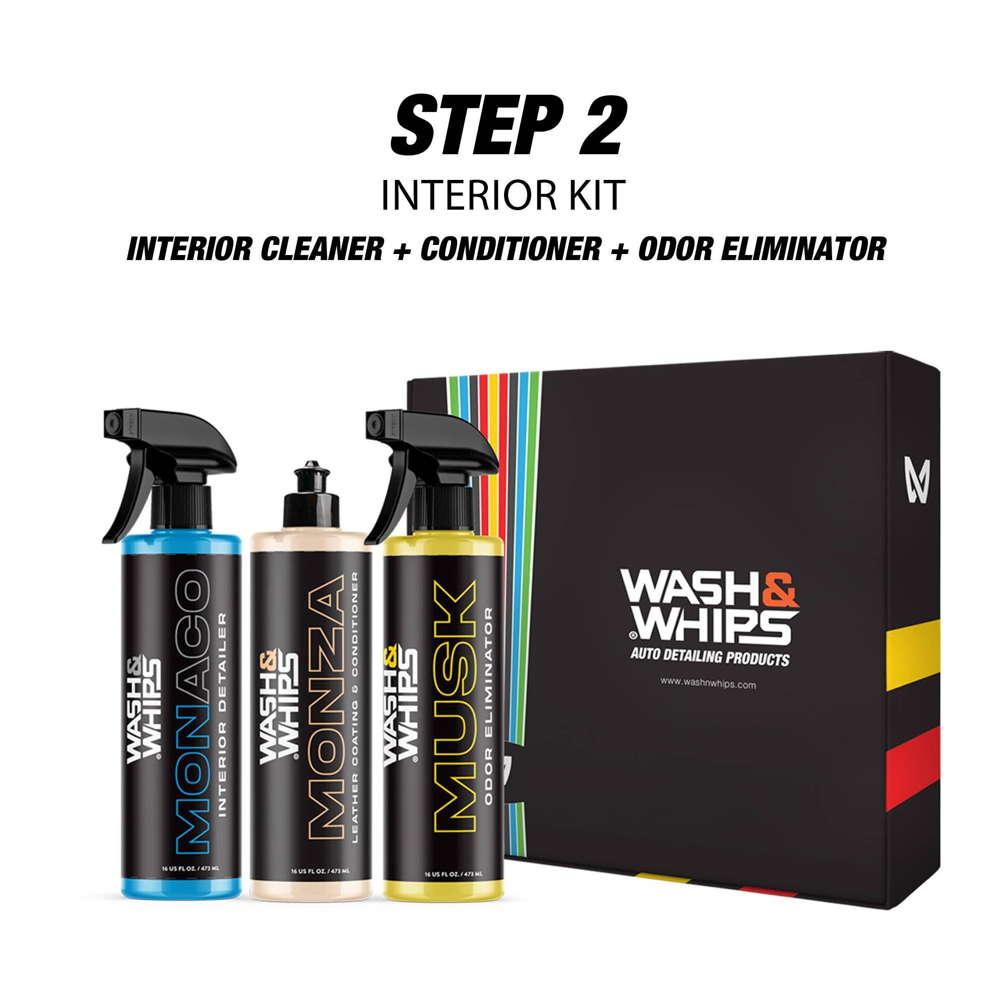 Wash & Whips - Wholesale Automotive Cleaning Products - WASH&WHIPS CLEAN - Interior Car Wash Kit (Step 2)2