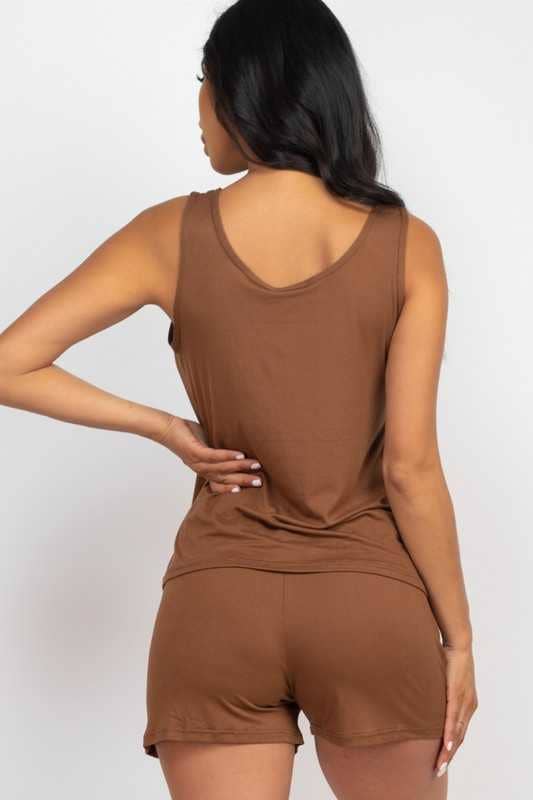 Vanilla Monkey - Wholesale Lounge Set - Women's - Comfy Solid Tank Top and Shorts Set20