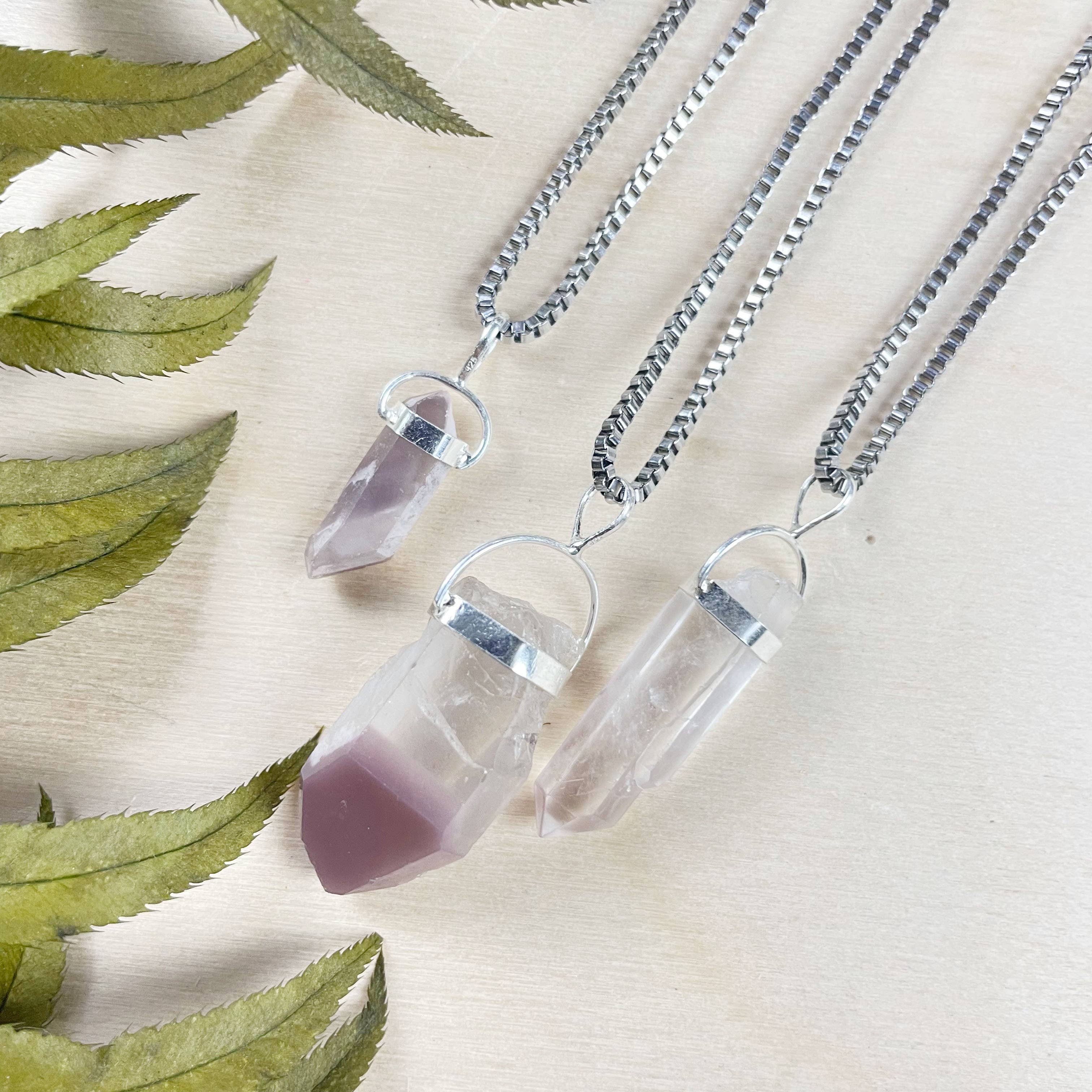 Ewelina Pas Jewelry - Wholesale Pendant/Charm Necklace - Silver Lithium Quartz Slice Necklace5
