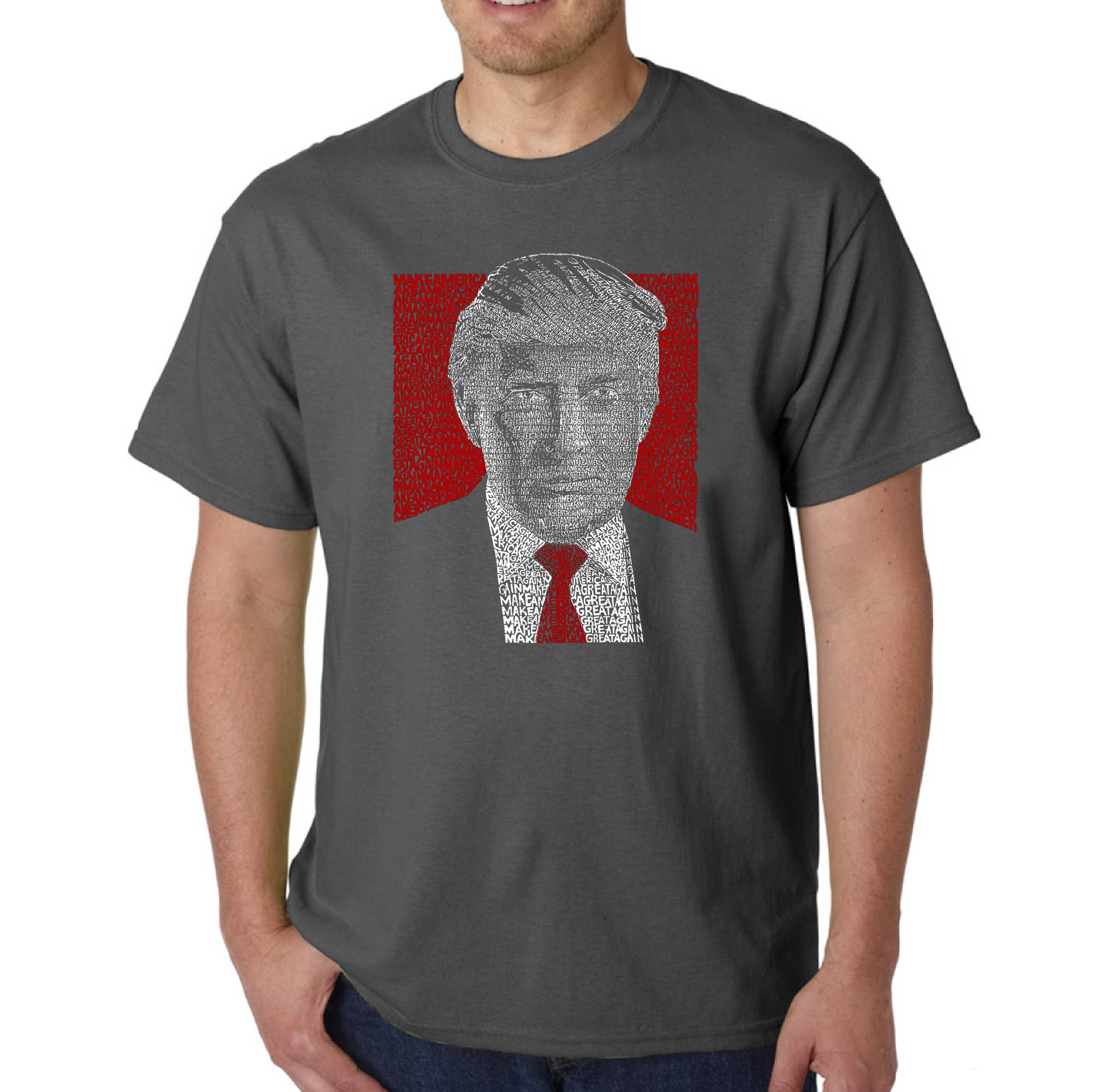 LA Pop Art - Wholesale Screen Printed T-Shirt - Men's - LA Pop Art Men's Word Art T-shirt - TRUMP 20165