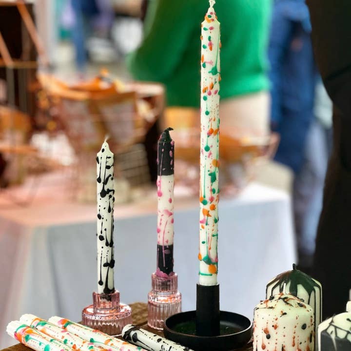 Cornish Glow - Wholesale Tapered Candle/Candlestick - Tall dinner candle - multi coloured2