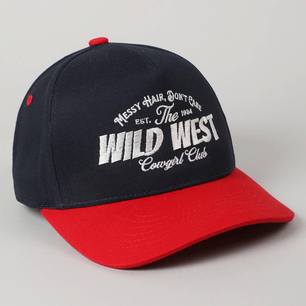 Fashion City - Vente Casquette de camionneur – femme - Chapeau brodé du club de cowgirls du Far West aux cheveux en bataille2