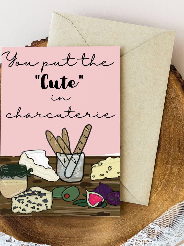 chacuterie board valentines day card for wholesale by Akesonscreations
