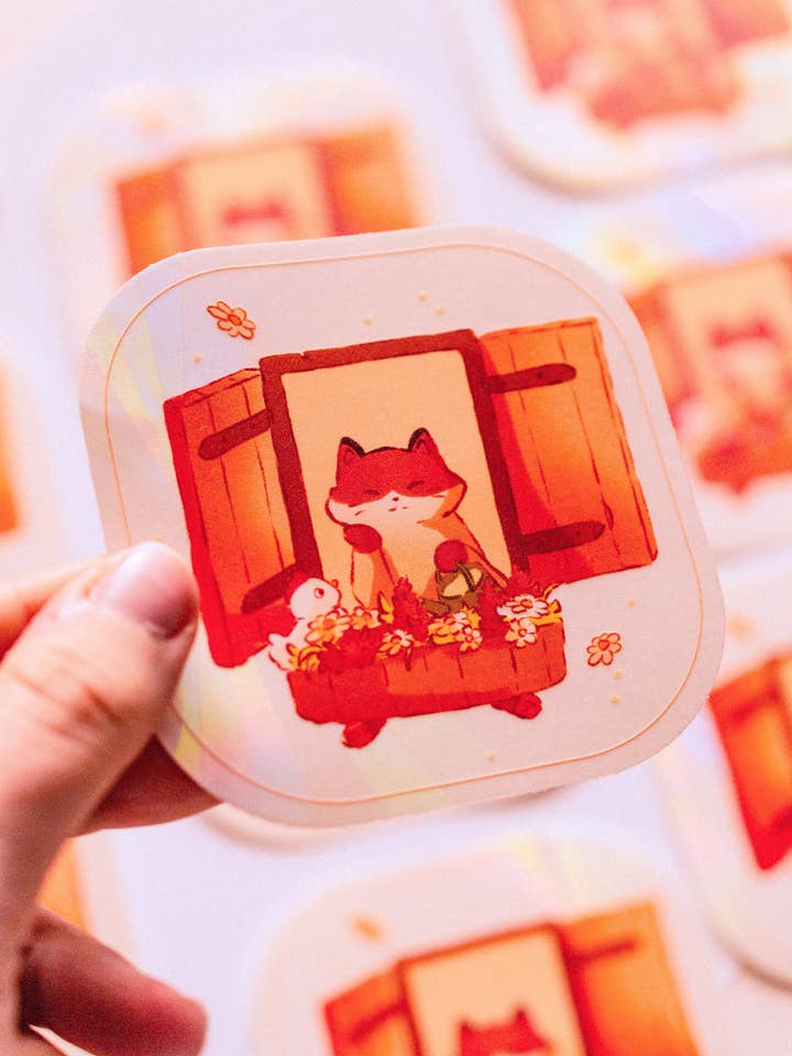 Sun catcher - Cat in the window for wholesale by Sekai of kangae