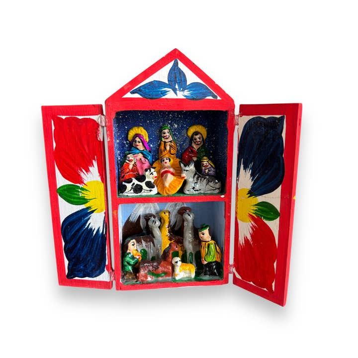 Zoe Artcrafts - Wholesale Decorative Figurine - Nativity Retablos Peruvian Decor, Folk Art, christmas indoor