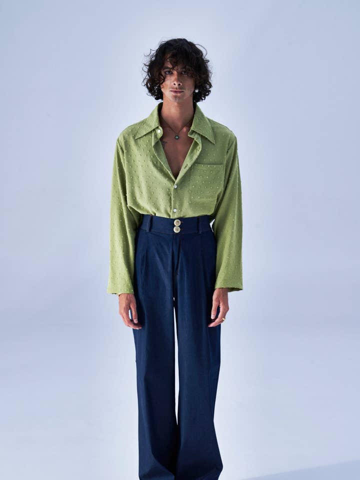 California Shirt | tufted light green for wholesale by wildsky