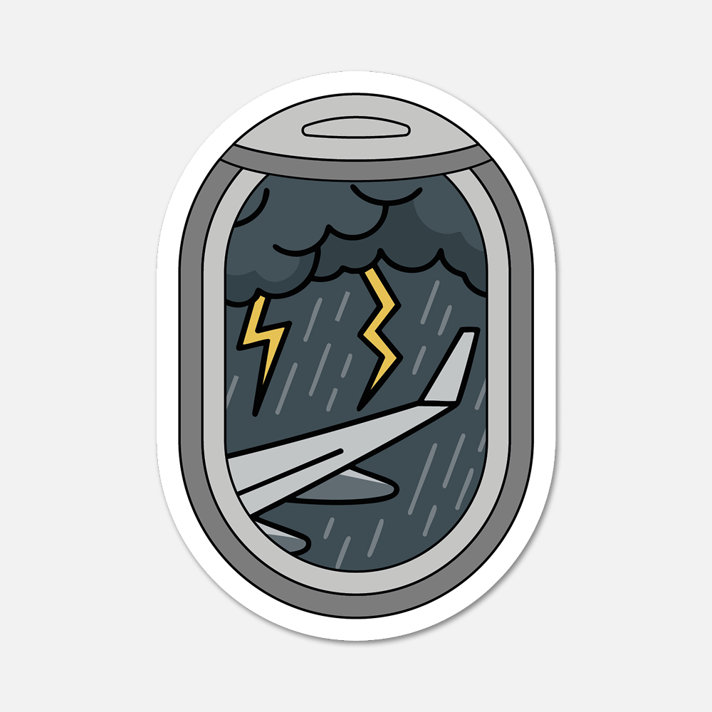 Footnotes – wholesale Klistermärke – Flygplansfönster Åskväder Reseklistermärke0