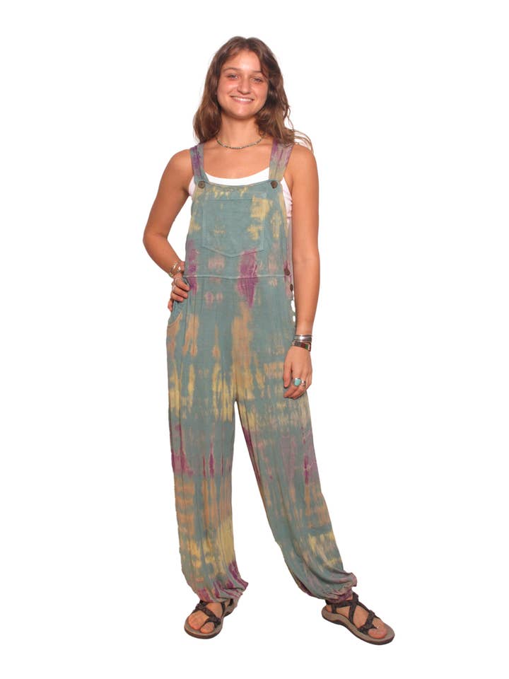 Blue Sky - Wholesale Overalls - Women's - 2277 Rayon Lycra Tie Dye Overalls
