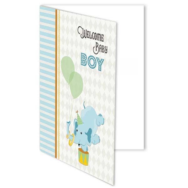 Mod Lounge Paper Company - Wholesale Baby Card - Vintage Circus Welcome Baby Card - Boy2