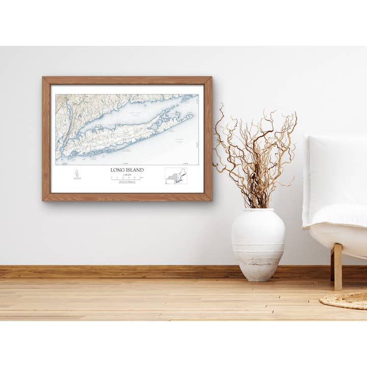 Scott Lussier Maps - Wholesale Map - Long Island New York Map Art Print NAUTICAL