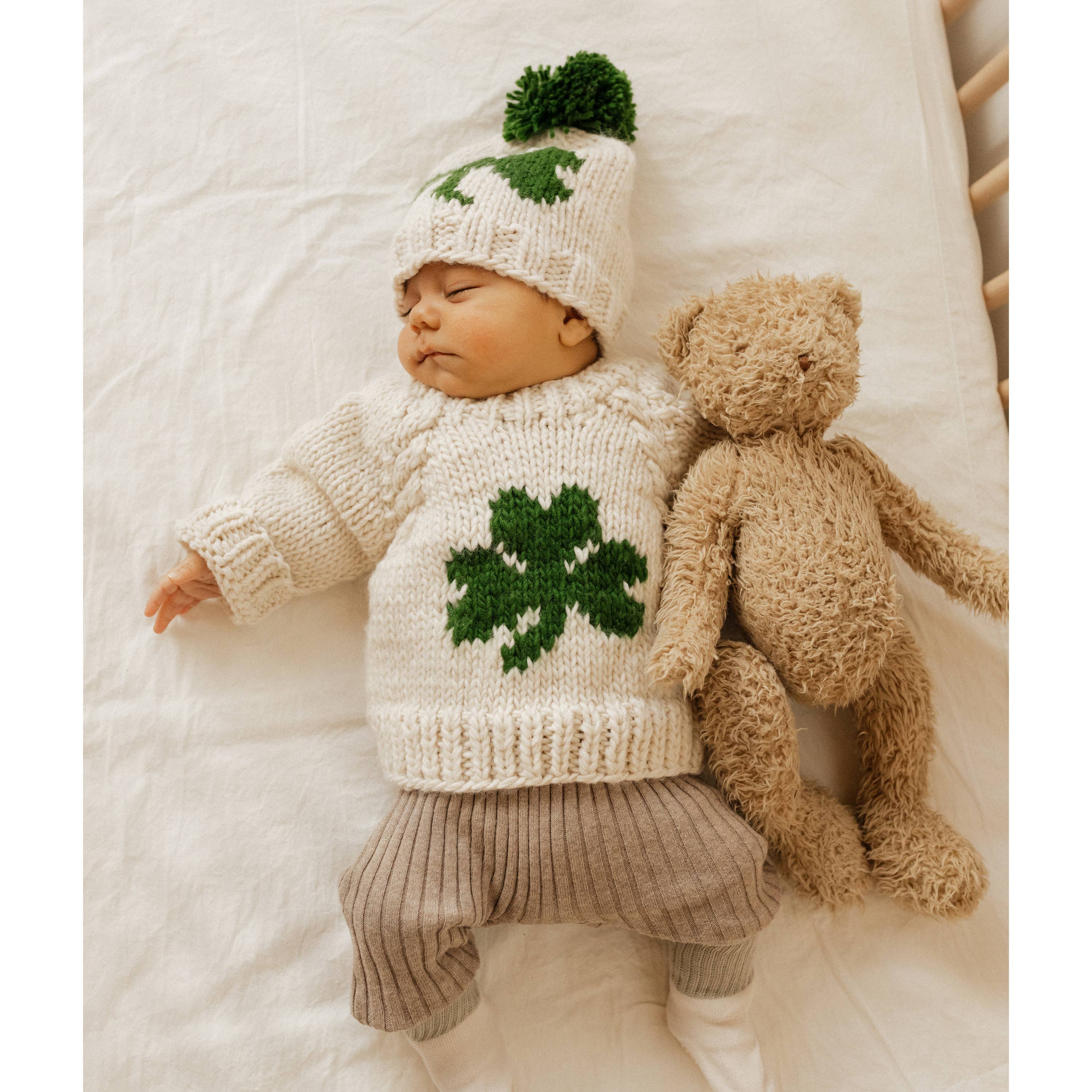 Huggalugs - Vente Pull en maille – bébé - Chandail à col rond Shamrock pour bébés et tout-petits2