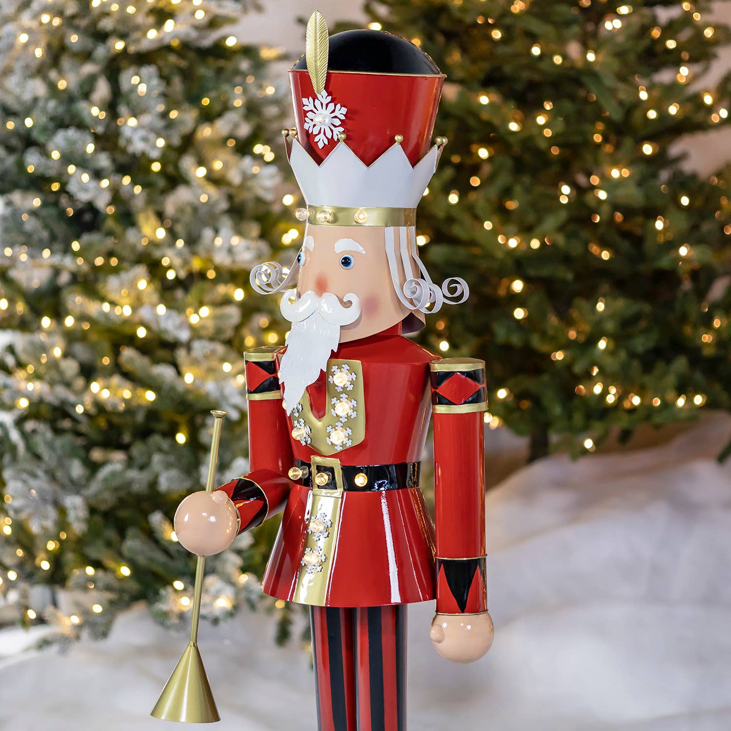 Zaer Ltd. International - Wholesale Holiday Nutcracker - 61" Tall Iron Nutcracker with LED Lights- 3 Options1