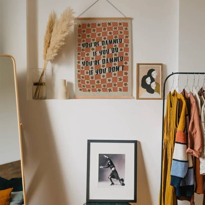 Molly Illustration - Wholesale Art Print - Damned If You Do Typography Art Print Wall Decor 9x12 inches1