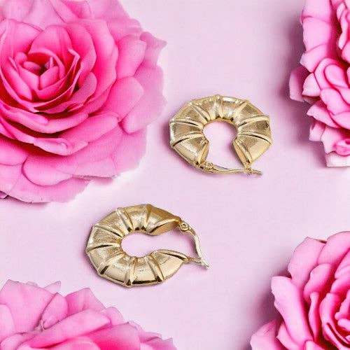 TOURMALYN - Wholesale Hoop Earrings - "ASTERIA" earrings in gold stainless steel3