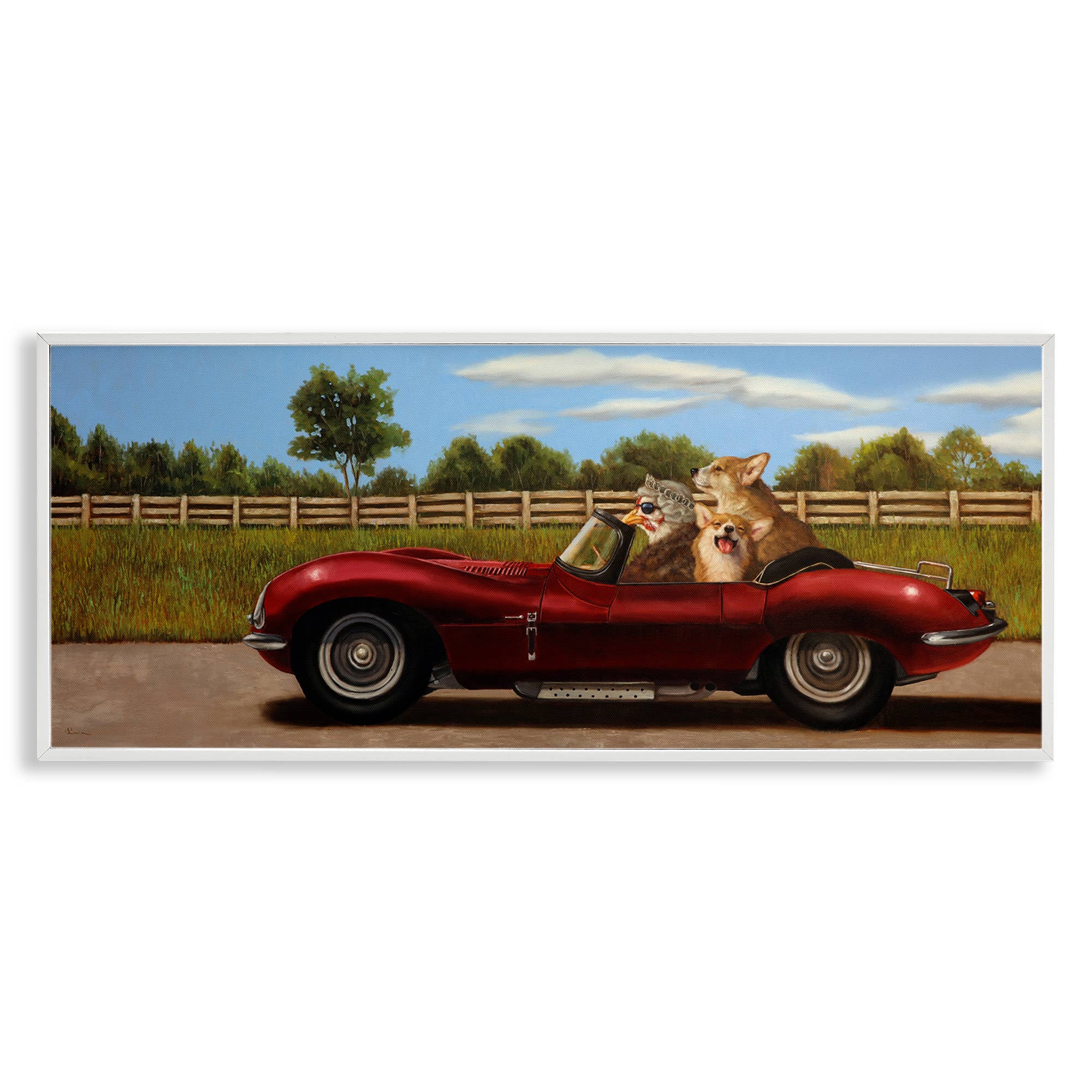 Stupell Industries – wholesale Wall sign – Animals in Sports Car - Framed Wall Art0