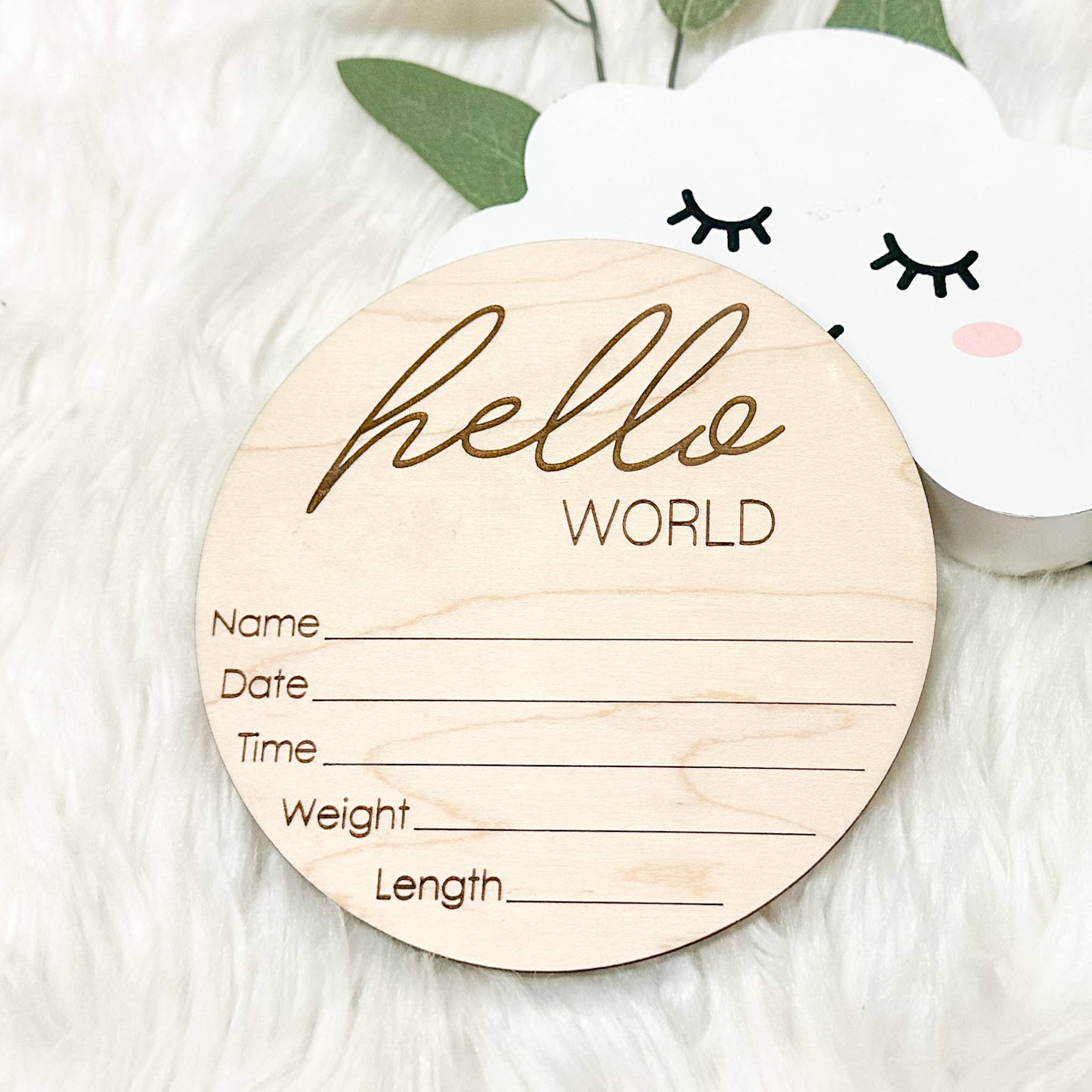 The Olive Branch - Vendita all'ingrosso Opera d'arte/Souvenir - Bambini e neonati - Cartello inciso «Hello World Stats»2