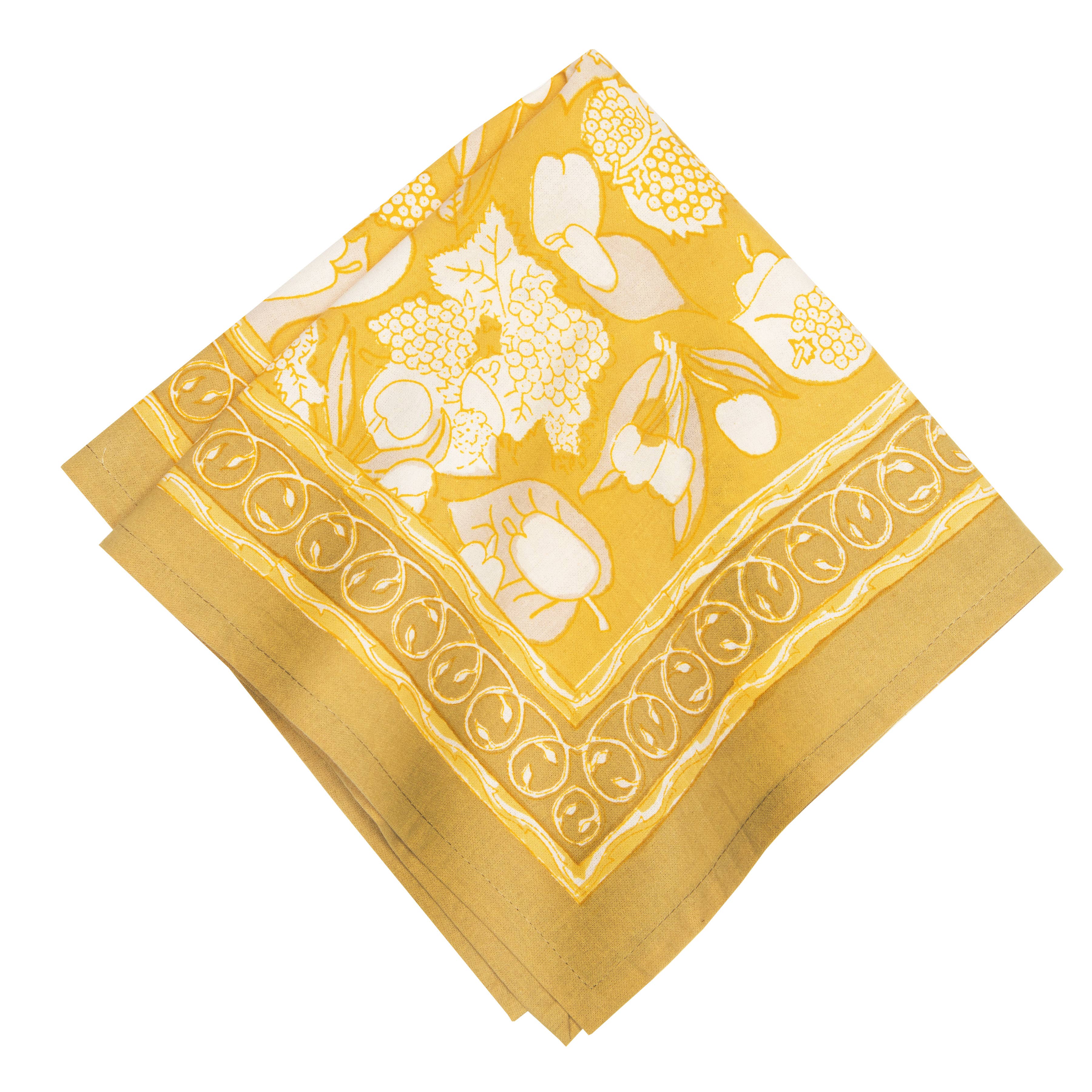 Couleur Nature – wholesale Dinner & cloth napkin – Forest Harvest Grey & Mustard Napkins - Set of 61