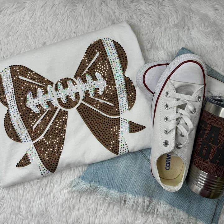 Football Cheer Bow Spangle for wholesale by MidWest Tees
