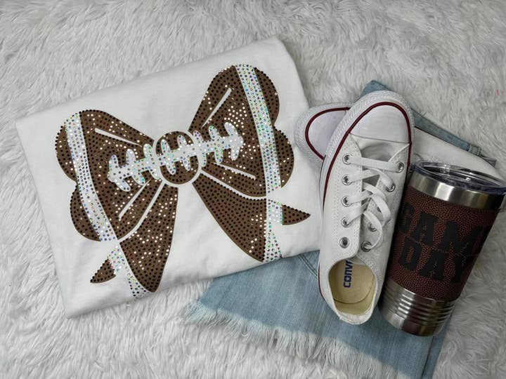 Football Cheer Bow Spangle for wholesale by MidWest Tees
