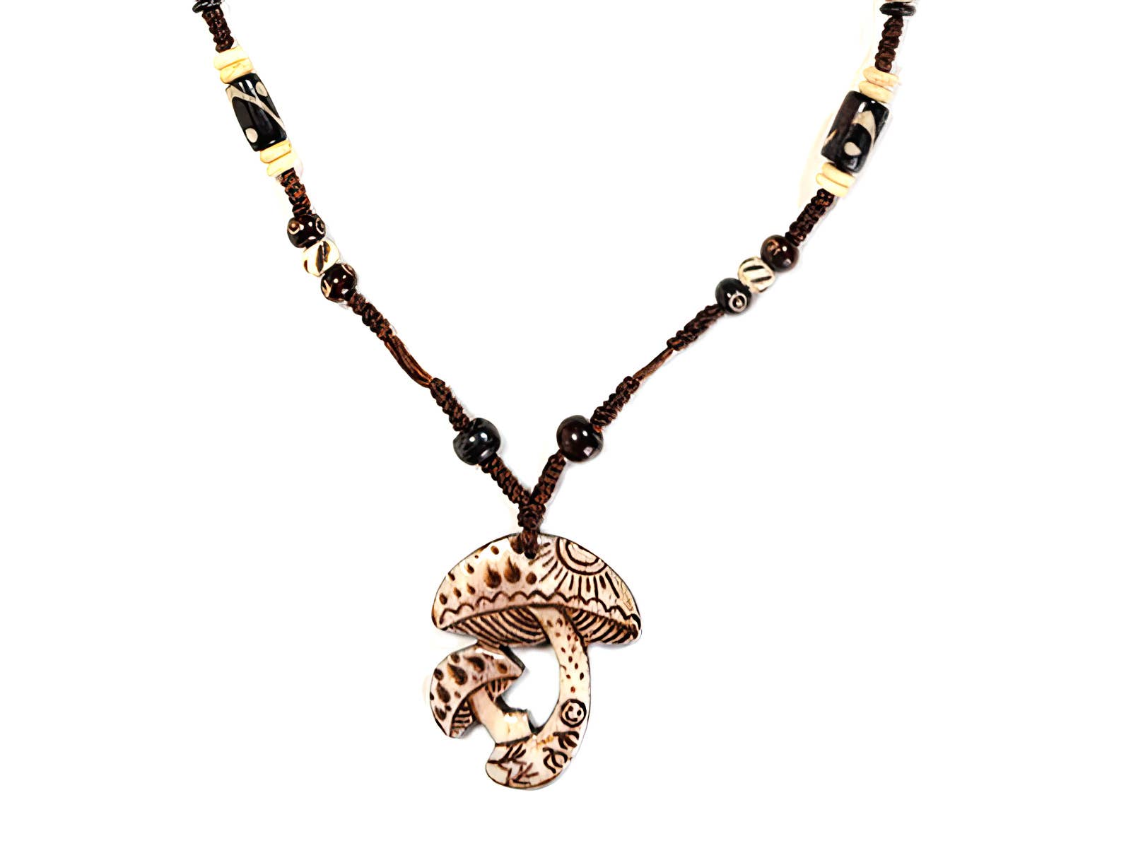 Gypsy Rose - Vente Colliers à pendentif - Collier en os Magik Mushrooms0
