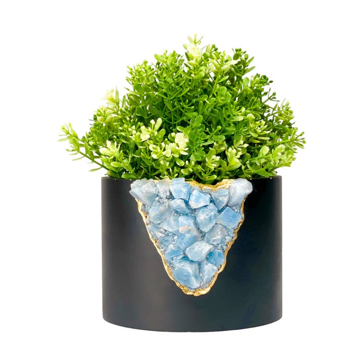 Planters Made in the USA - Vente Pot - Jardinière Geode de 6 po, grand pot en cristal, vase cylindrique fait main1