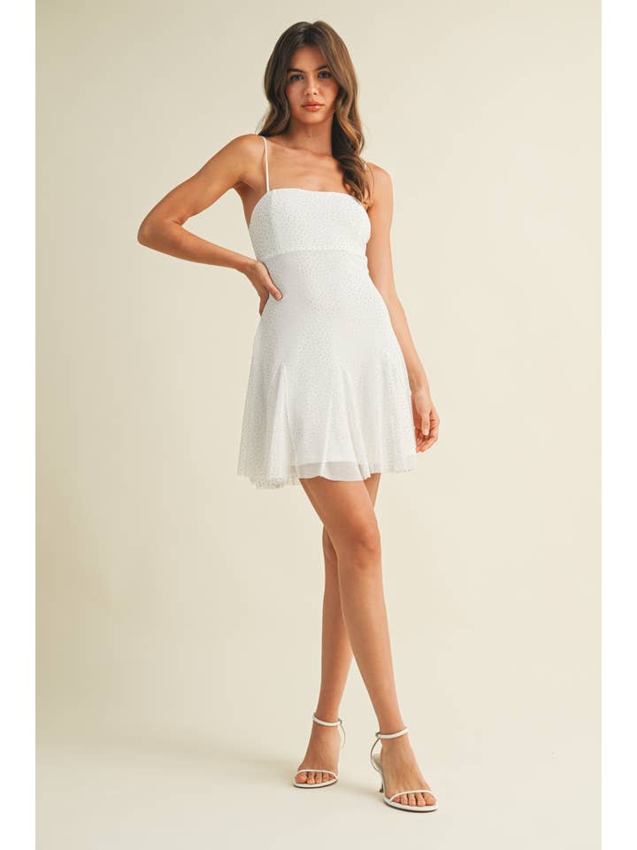 Klesis - Wholesale Dress - Women's - ID9191-A EMBELLISHED MESH SLEEVELESS GODET FLARED MINI 17