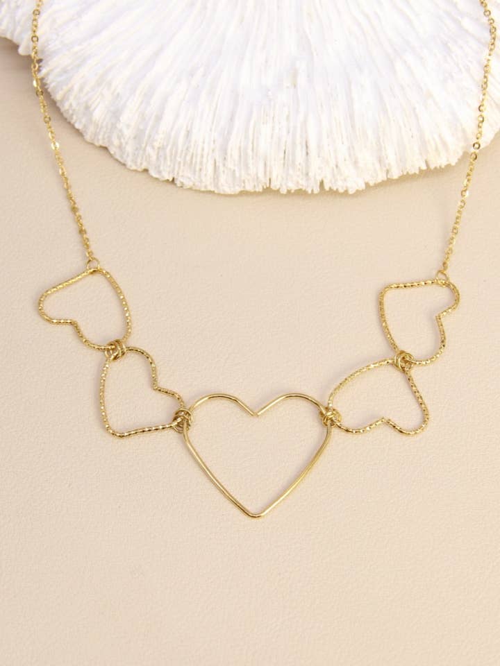 Golden Heart Necklace in Stainless Steel – Elegance & Love for wholesale by BELLISSIMA BIJOUX