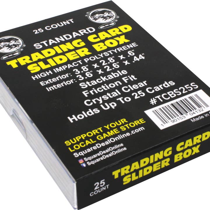 Trading Card Slider Box - 25 Cards - High Impact Polystyrene for wholesale by Square Deal Recordings & Supplies