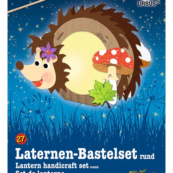 Laternen-Bastelset Rund "Igel" für den Großhandel von URSUS® / Buntpapierfabrik Ludwig Bähr GmbH & Co. KG