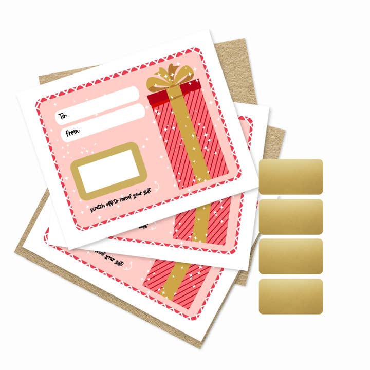 Tarjeta de regalo navideña para rascar, paquete de 3 unidades | Mensaje DIY para venta al por mayor de Jande Summer