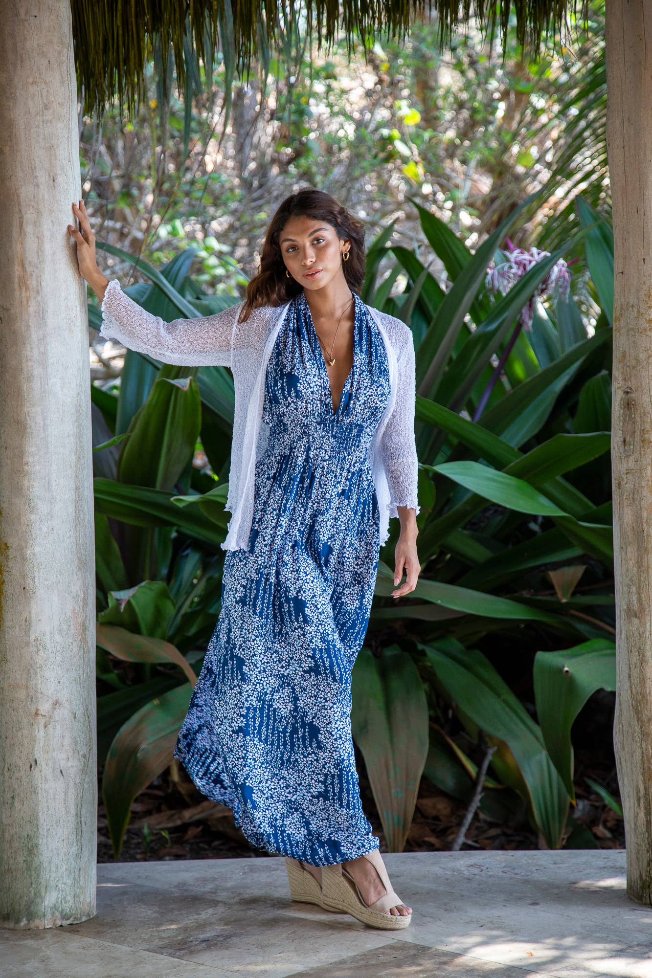 Bali Prema - Wholesale Cardigan - Women's - Summer Knit Sheer Cardigan Bolero Shrug Cover in White6