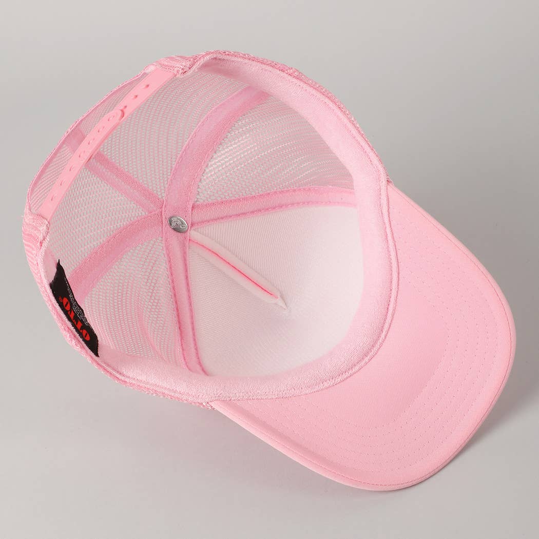 Fashion City - Wholesale Truckerpet - Dames - Heet Meiden Raken Stoepranden Glitter Logo Schuim Trucker Pet30