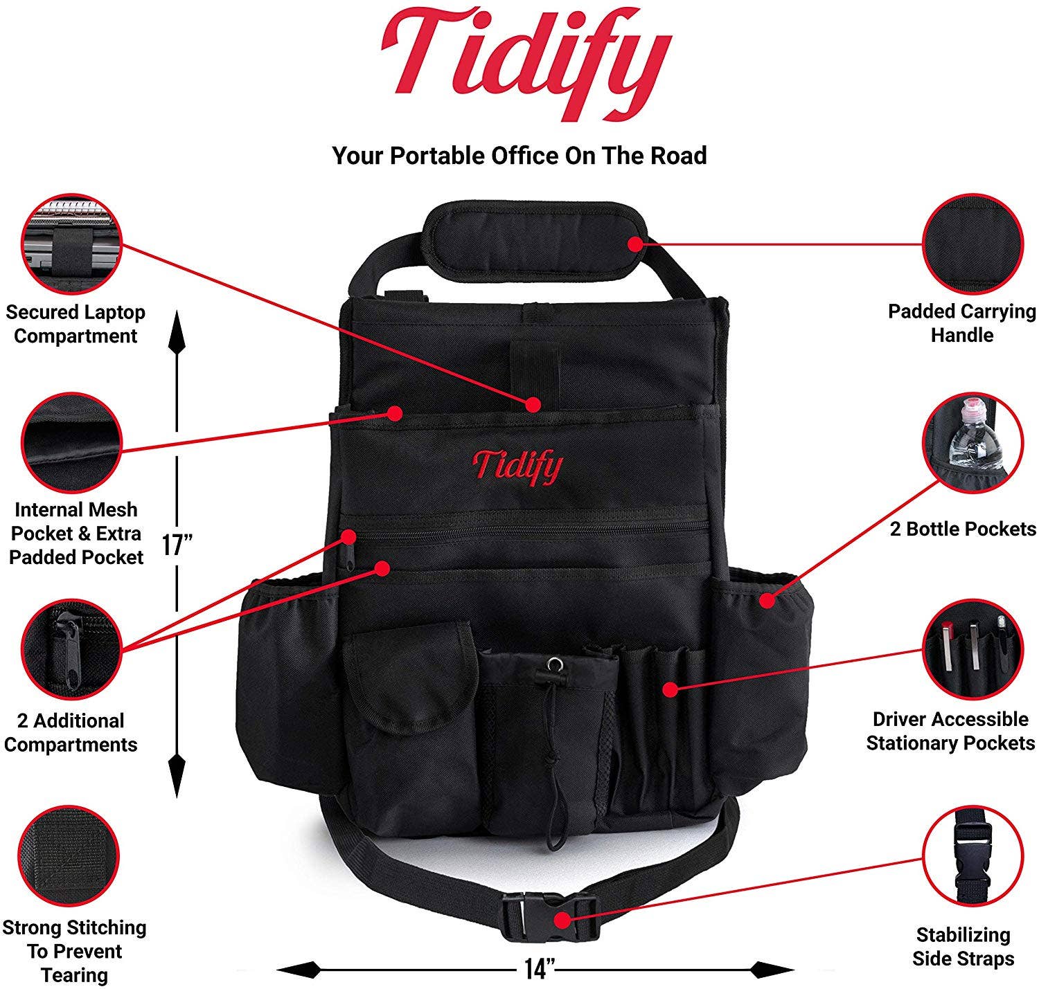 Gradzo - Wholesale Car Decorative Charm - Unisex - Car Front Seat Organizer - Your Office Away from Office1