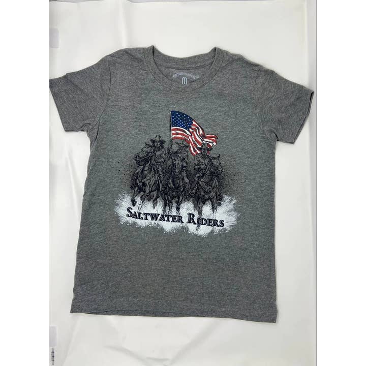 Kids Freedom Riders T-Shirt Heather Grey - All Sizes for wholesale by Saltwater Riders