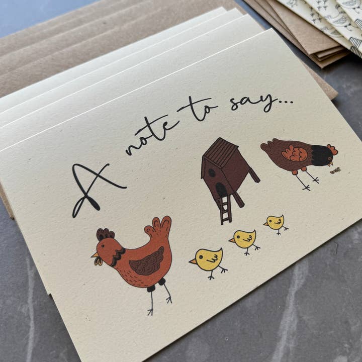 Tall Order - Wholesale Stationery/Notecard Set - Chicken Note Card Pack - multipack of blank cards with hens2