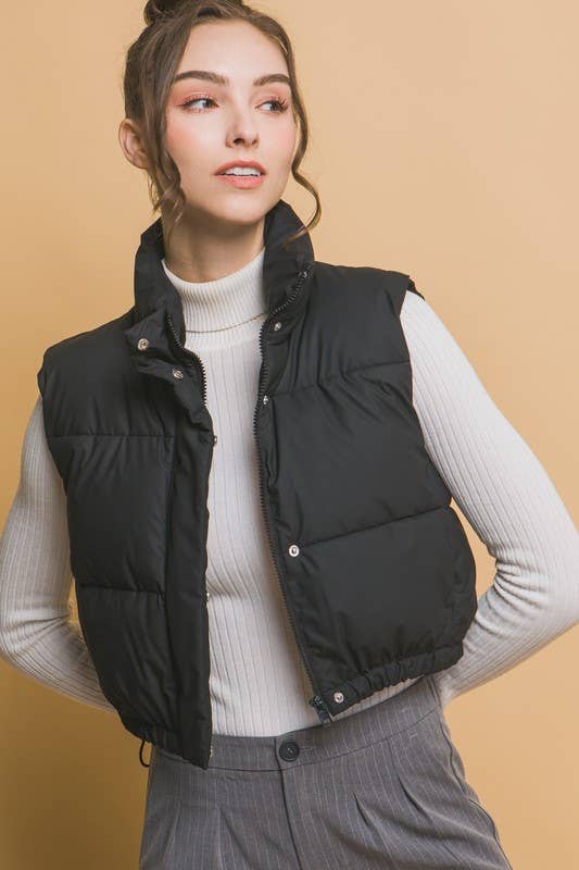 Vanilla Monkey - Wholesale Jacket - Women's - Cropped Puffer With Pockets0