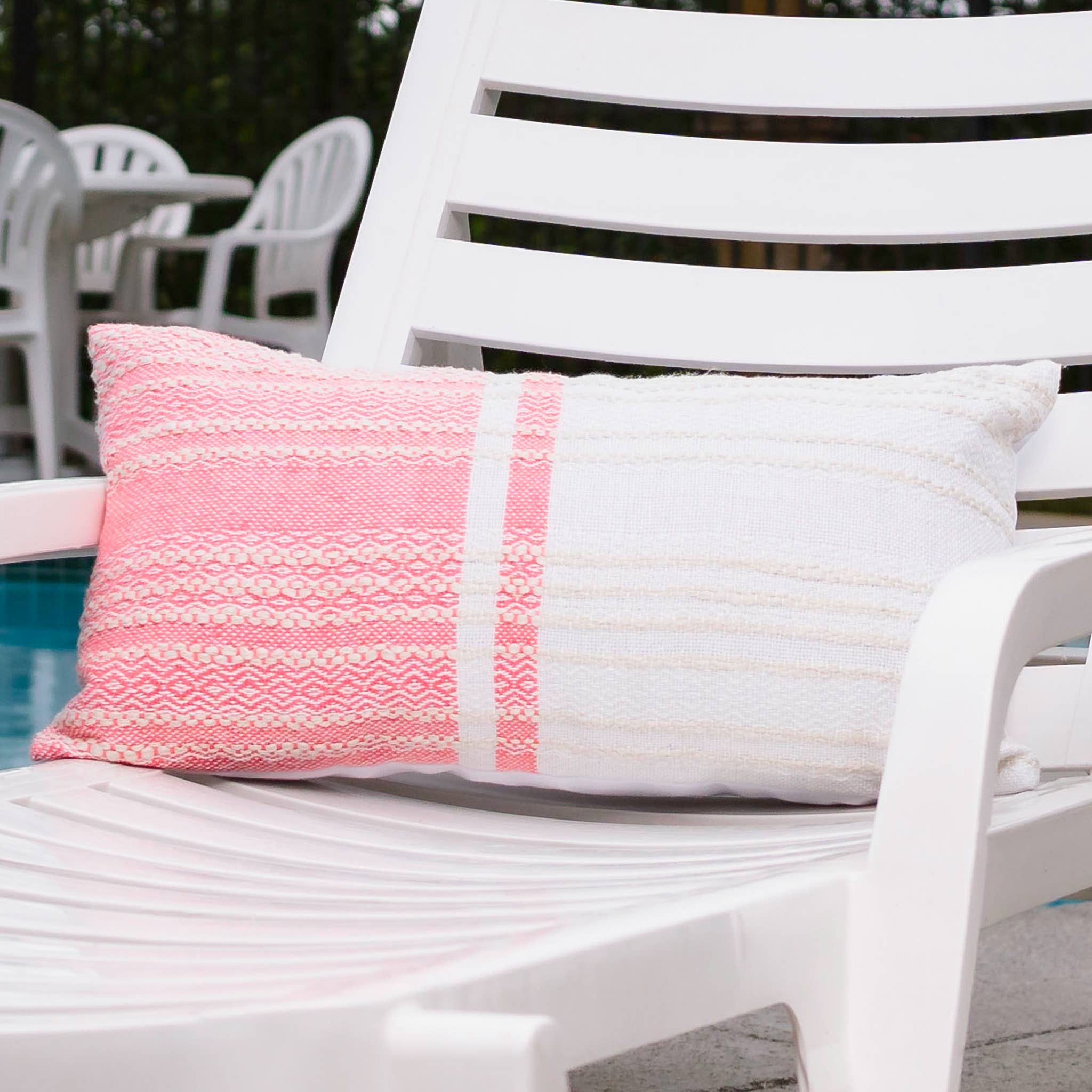 Elsie & Zoey - Wholesale Lumbar Pillow - Genevieve 12X22" Handwoven Striped In/Outdoor Throw Pillow6