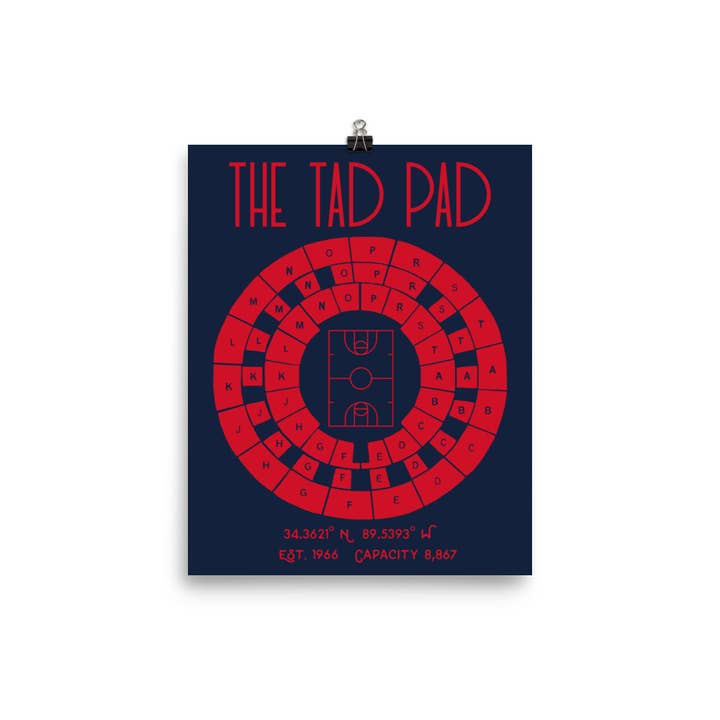 Stadium Prints by BTB - Wholesale Poster - Ole Miss Mississippi Basketball The Tad Pad Stadium Print