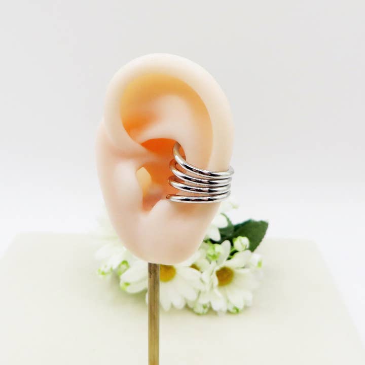 Daemon srls - Vendita all'ingrosso Orecchini ear cuff/ear wrap - LILITH ear cuff multiplo in acciaio inossidabile, orecchino senza buco2