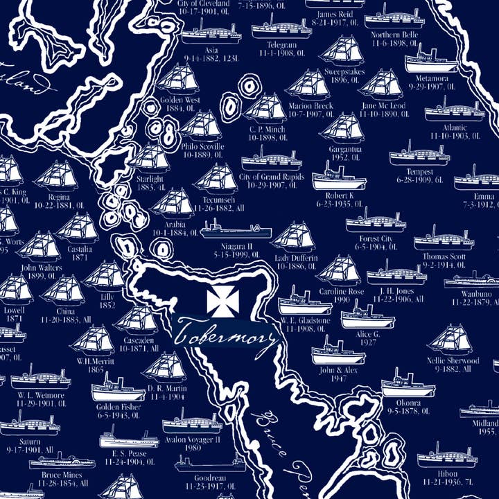 Lake Superior Magazine/Lake Superior Publishing - Wholesale Map - Lake Erie Shipwreck Map (poster)1