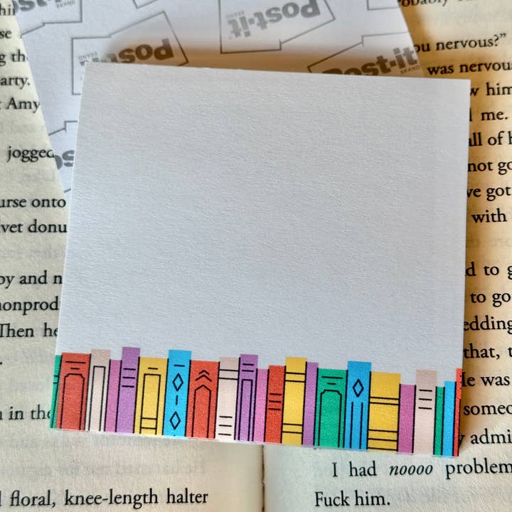 Rainbow Bookstack Post-It Note for wholesale by Wey Better Creations