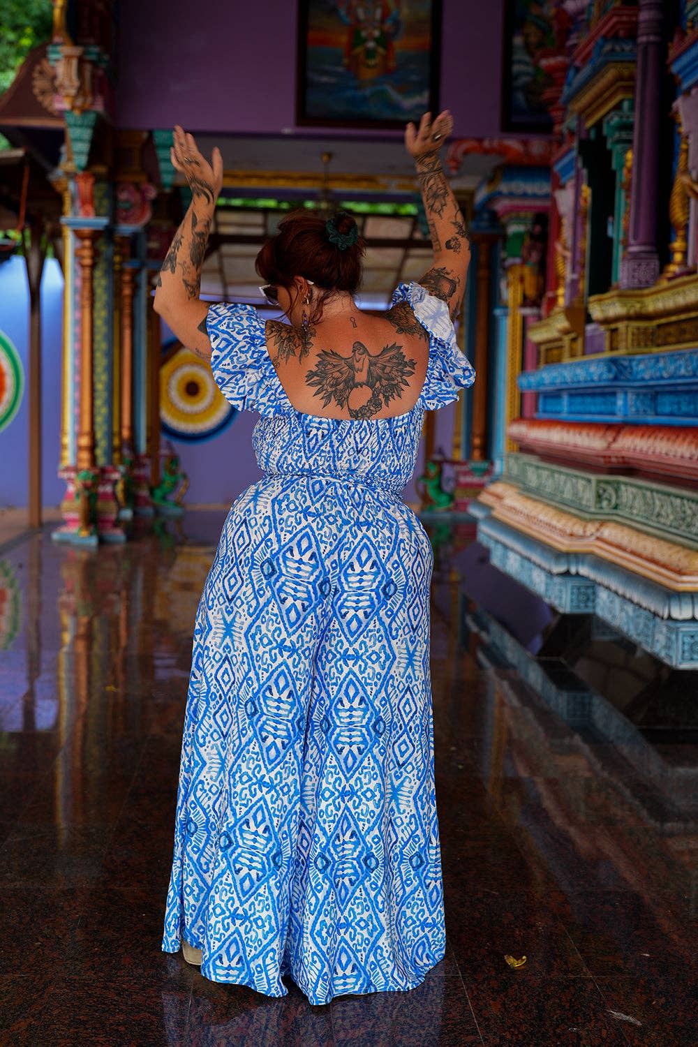 Jinx the label - Wholesale Pants - Women's - Chantelle Palazzo Pants - Abstract Blue15