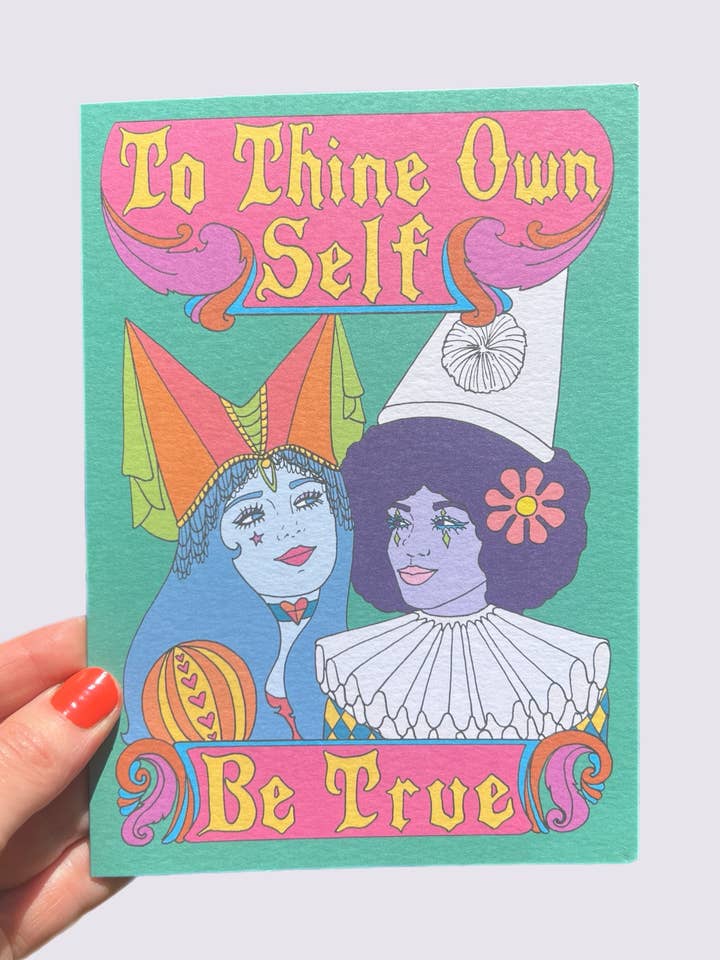 A7 LARGE To Thine Own Self Be True Birthday Card for wholesale by Astral Weekend