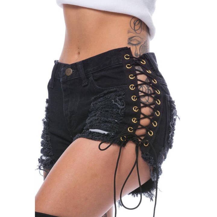 Black Sunset Vamp Shorts for wholesale on Faire
