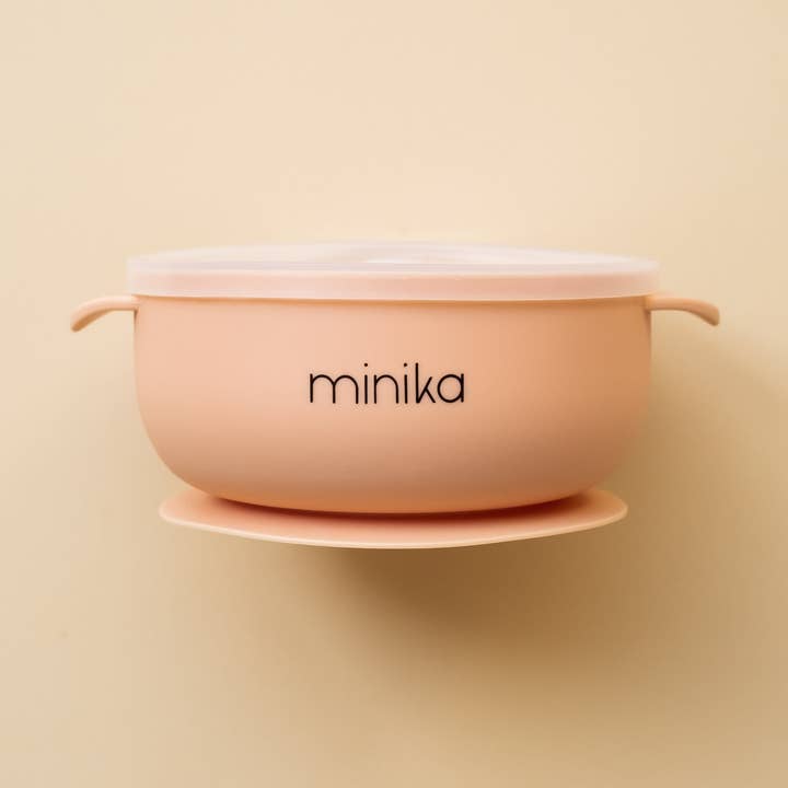 Bol en silicone avec couvercle - Blush pour la vente par Minika