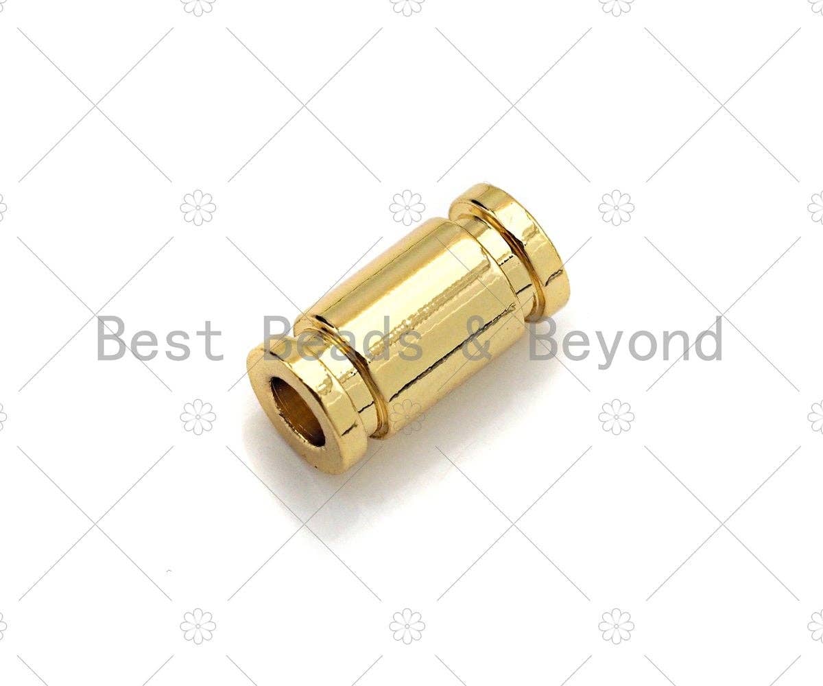BestBeads&Beyond - Wholesale Beads - 2pc/10pcs 18K Gold High Polished Tube Space Bead, Tube Shape Beads, Men's Jewelry Findings, Bracelet Beads, 5x10mm, sku#Y3222